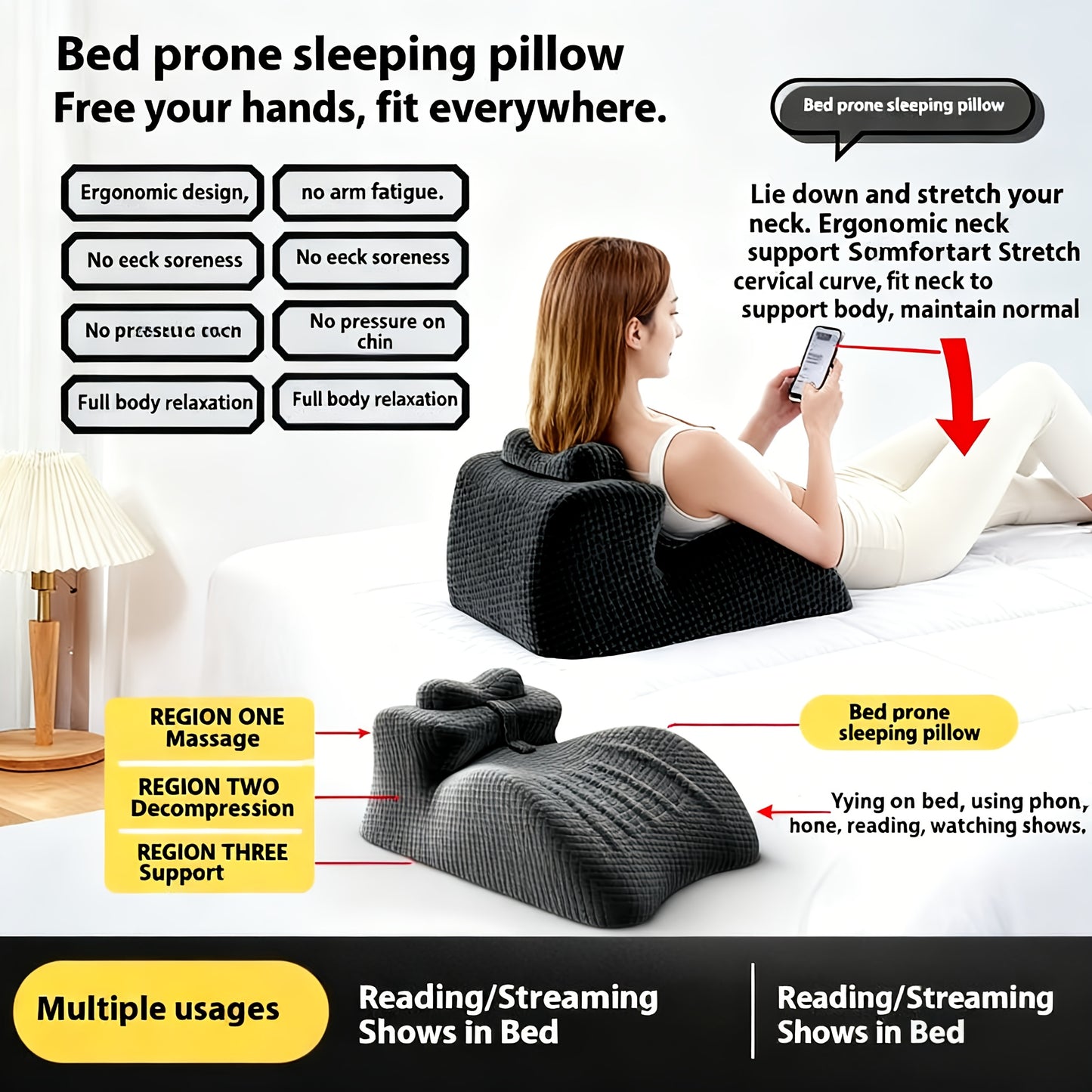 💤Ergonomikus hason fekvő párna