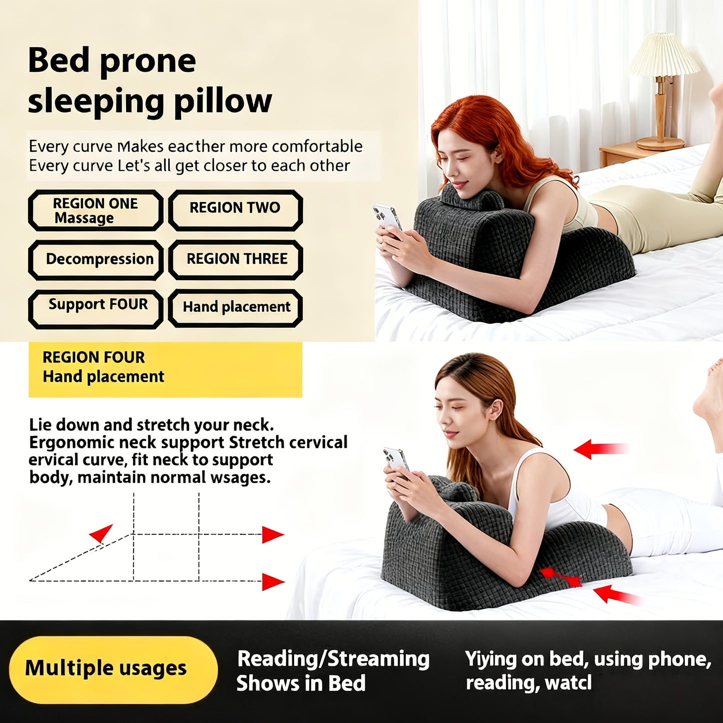 💤Ergonomikus hason fekvő párna