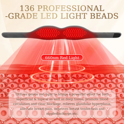 RESUME™ - Masszírozó melltartó, 660 nm-es vörös fényterápia mellfájdalom és tőgygyulladás enyhítésére