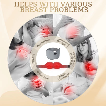 RESUME™ - Masszírozó melltartó, 660 nm-es vörös fényterápia mellfájdalom és tőgygyulladás enyhítésére