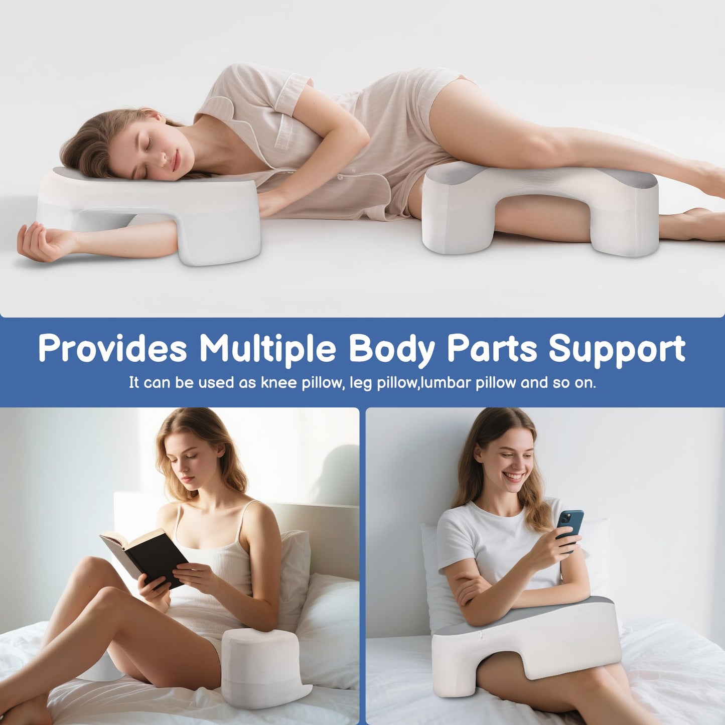💤Ergonomikus oldalfekvő párna karlyukkal - nyak- és válltámasz