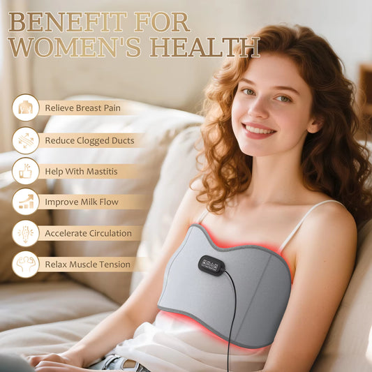 RESUME™ - Masszírozó melltartó, 660 nm-es vörös fényterápia mellfájdalom és tőgygyulladás enyhítésére